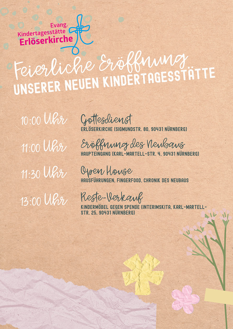 Tagesablauf Neueröffnung Kita Erlöserkirche